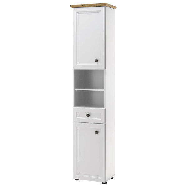 4038889059976 Badhochschrank Toskana
weiß Eiche Artisan Nachbildung B/H/T: ca. 41x191x32 cm