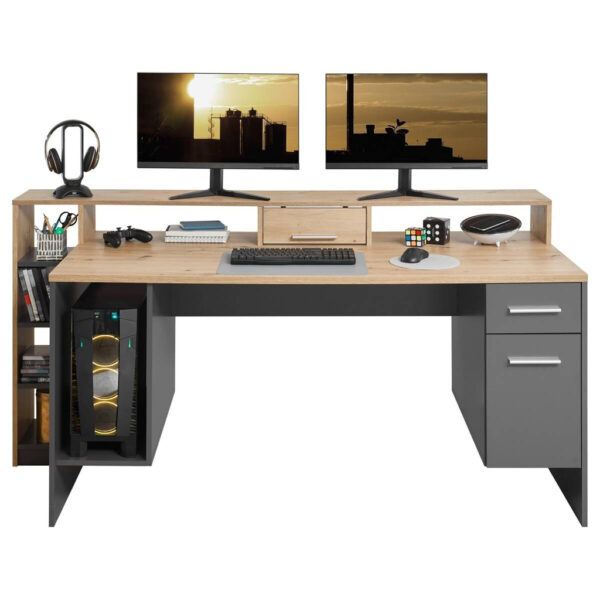 POCO Schreibtisch Highscore grau Eiche Artisan Nachbildung B/H/T: ca. 182x92x70 cm