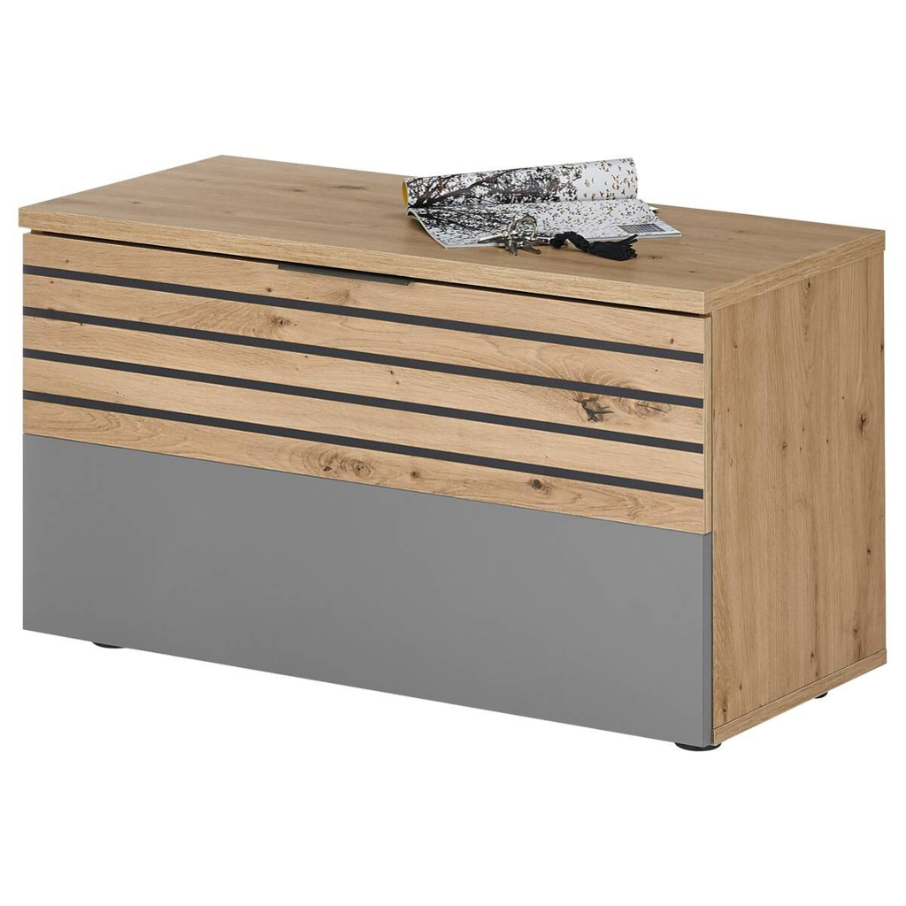 POCO Sitzbank Milan Eiche Artisan Nachbildung grau B/H/T: ca. 85x48x38 cm