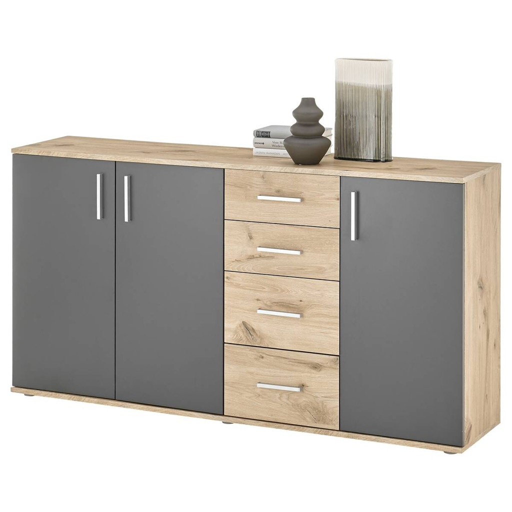 POCO Kommode BC 1040 Eiche Viking Nachbildung dunkelgrau B/H/T: ca. 160x84x35 cm