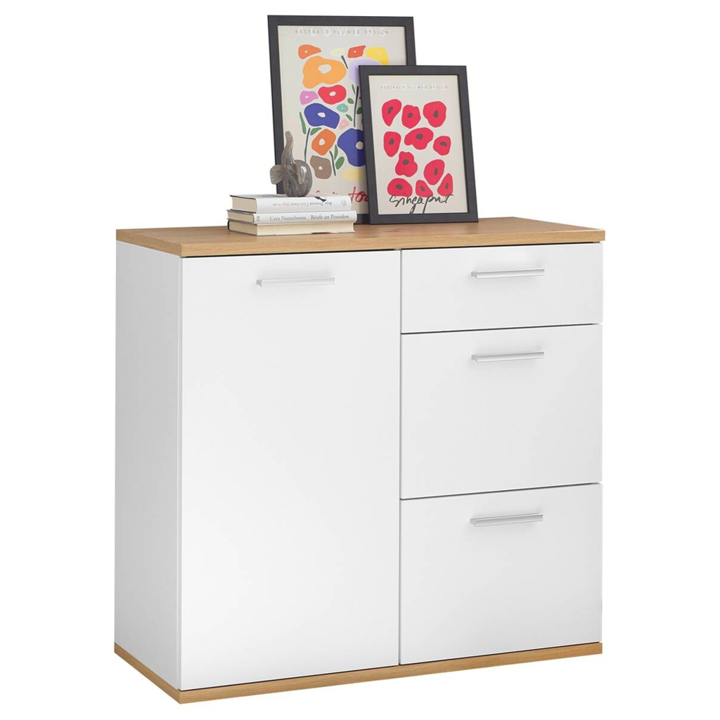 POCO Kommode BC 1035 weiß Eiche Artisan Nachbildung B/H/T: ca. 96x86x38 cm