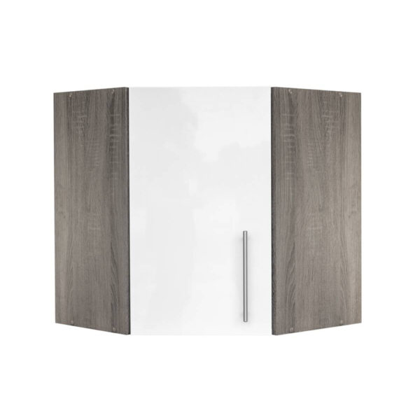 Eckhängeschrank
weiß Hochglanz B/H/T/L: ca. 60x64x35x60 cm