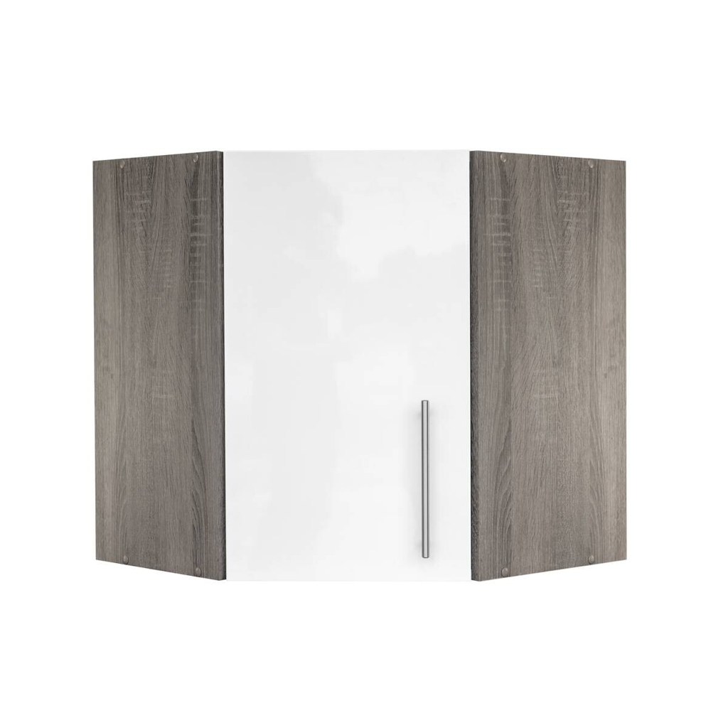 Eckhängeschrank
weiß Hochglanz B/H/T/L: ca. 60x64x35x60 cm