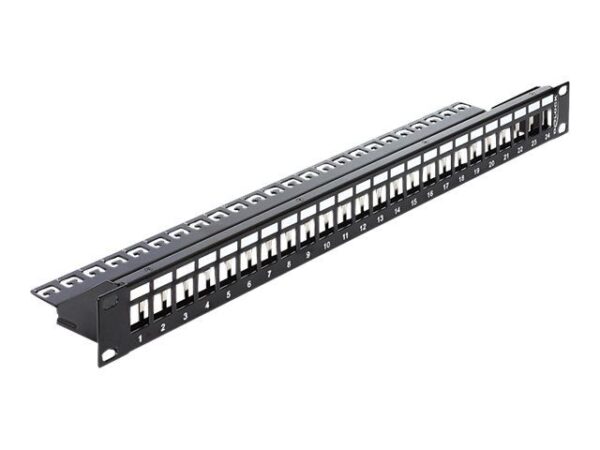 4043619432776-1 Delock Keystone Patch Panel – Patch Panel – Schwarz – 1U – 48.3 cm (19")