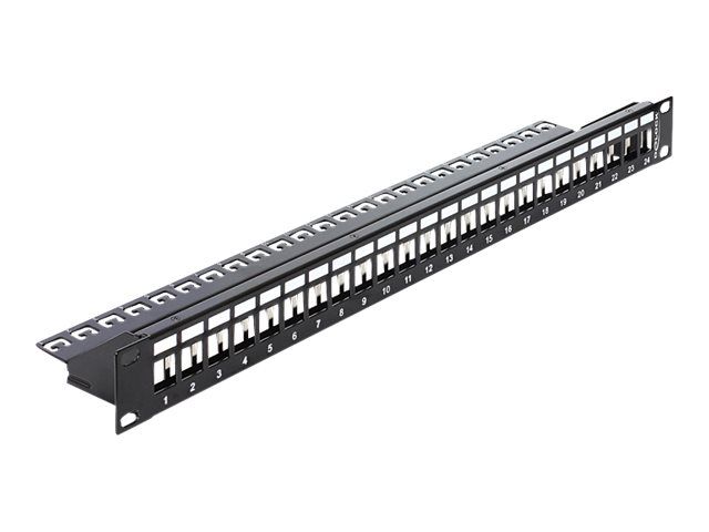 Delock Keystone Patch Panel – Patch Panel – Schwarz – 1U – 48.3 cm (19″)