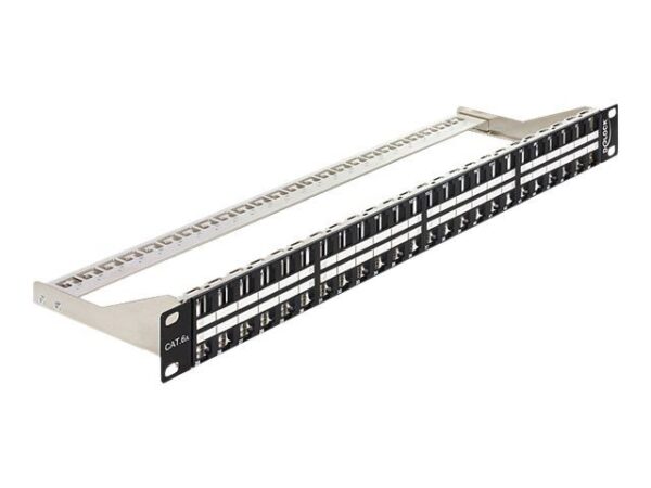 4043619432806-1 Delock Keystone Patch Panel – Patch Panel – Schwarz – 1U – 48.3 cm (19")