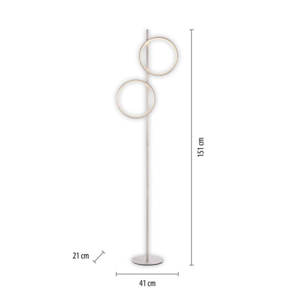 4043689002091 Just Light Stehlampe Mini-Ritus
silber Eisen B/H/T: ca. 40,5x151x21 cm 2 Brennstellen