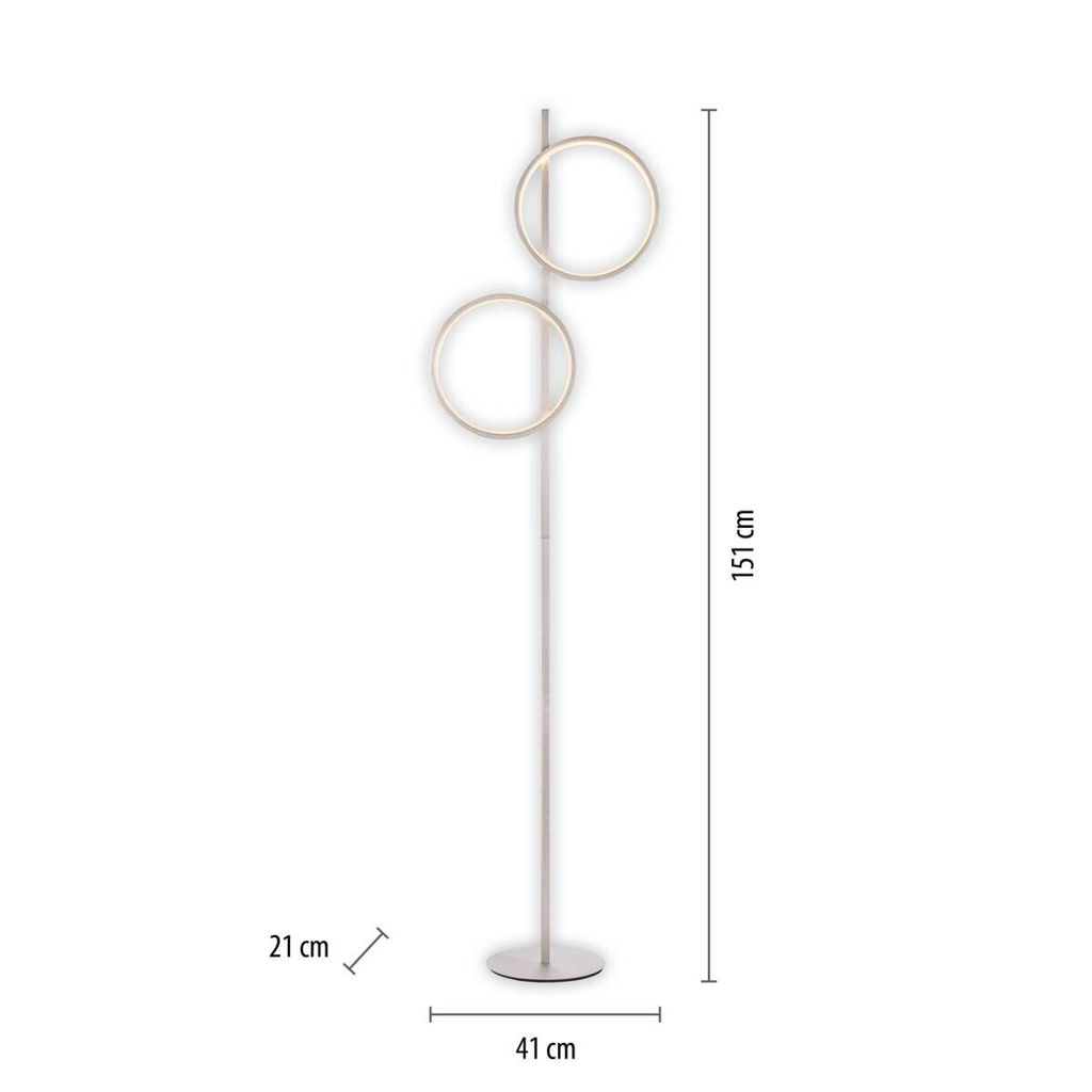 Just Light Stehlampe Mini-Ritus
silber Eisen B/H/T: ca. 40,5x151x21 cm 2 Brennstellen