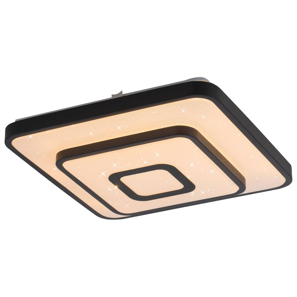 Just Light LED-Deckenleuchte Turanus schwarz B/H/L: ca. 37,5x8,5x37,5 cm