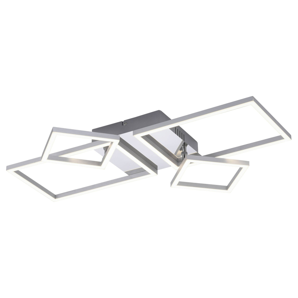 Just Light Deckenleuchte 14030-55 Iven stahlfarbig Kunststoff Eisen Aluminium B/H/L: ca. 34x7x65 cm