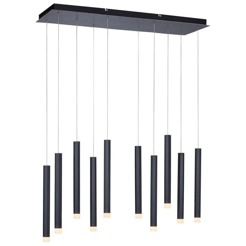 Just Light LED-Pendelleuchte BRUNO 15206-18
schwarz Aluminium Eisen B/H/T: ca. 89x120x30 cm 10 Brennstellen