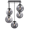 Just Light Deckenleuchte BIG WIDOW 14602-18 schwarz Rauchglas Metall B/H: ca. 39x58,5 cm E14 5 Brennstellen