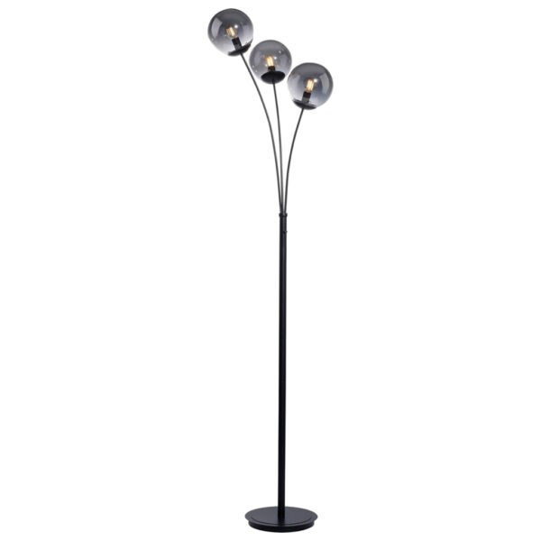 Just Light Stehlampe BIG WIDOW 14603-18
schwarz Rauchglas Metall B/H: ca. 35x185 cm E14 3 Brennstellen