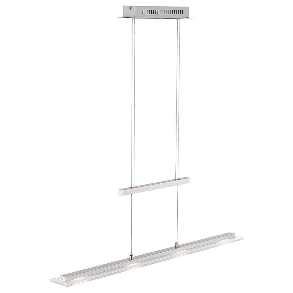 Fischer & Honsel LED-Pendelleuchte 211224
nickel matt Chrom Glas Metall B/H/T: ca. 88x150x9 cm 4 Brennstellen