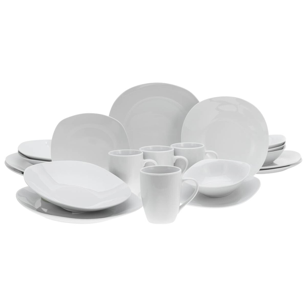 CreaTable Kombiservice Square weiß Porzellan 20 tlg