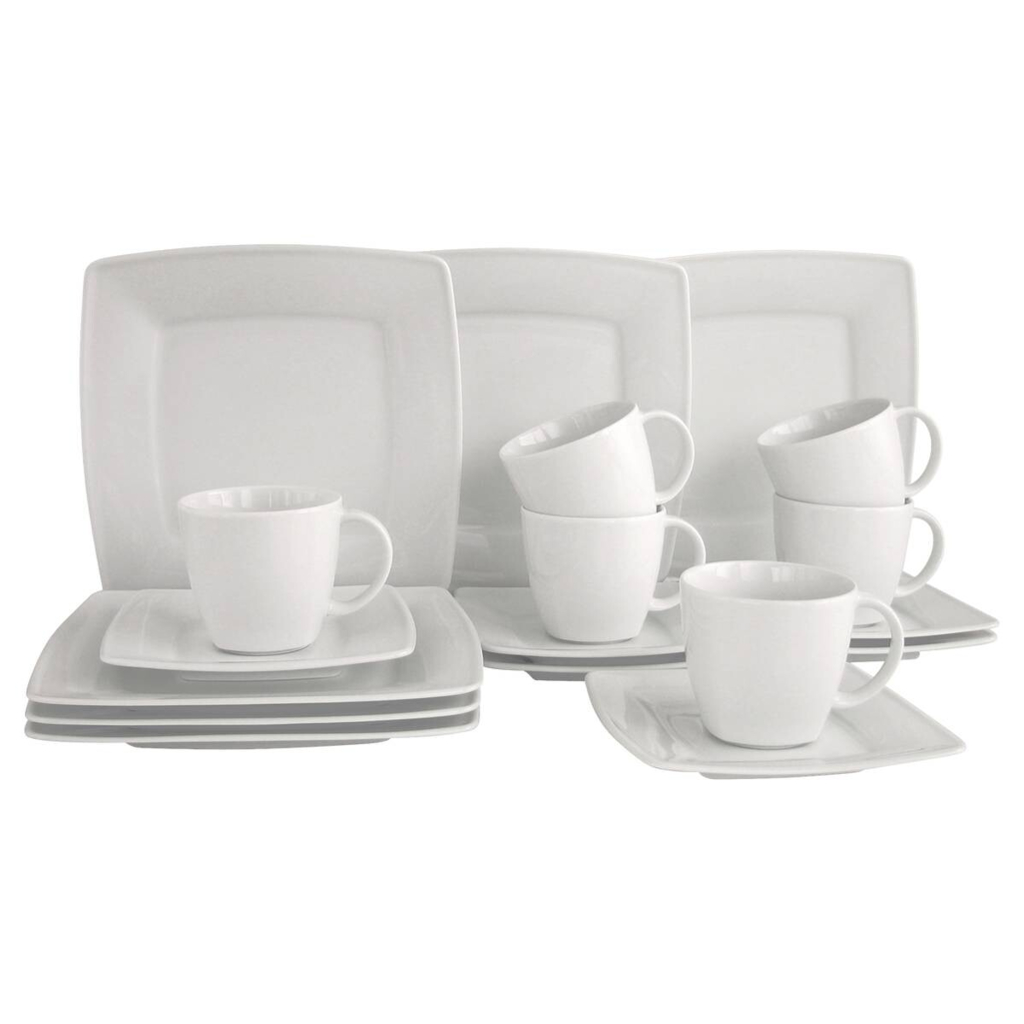 CreaTable Kaffeeservice Victoria weiß Porzellan 18 tlg