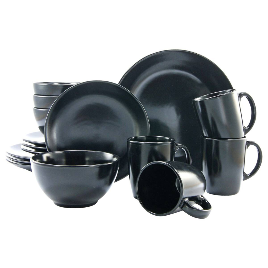 CreaTable Kombiservice Black Matt mattschwarz Steingut