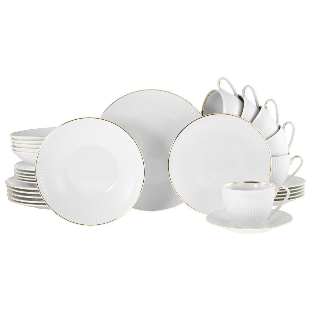 CreaTable Kombiservice Valencia gold Porzellan 30 tlg