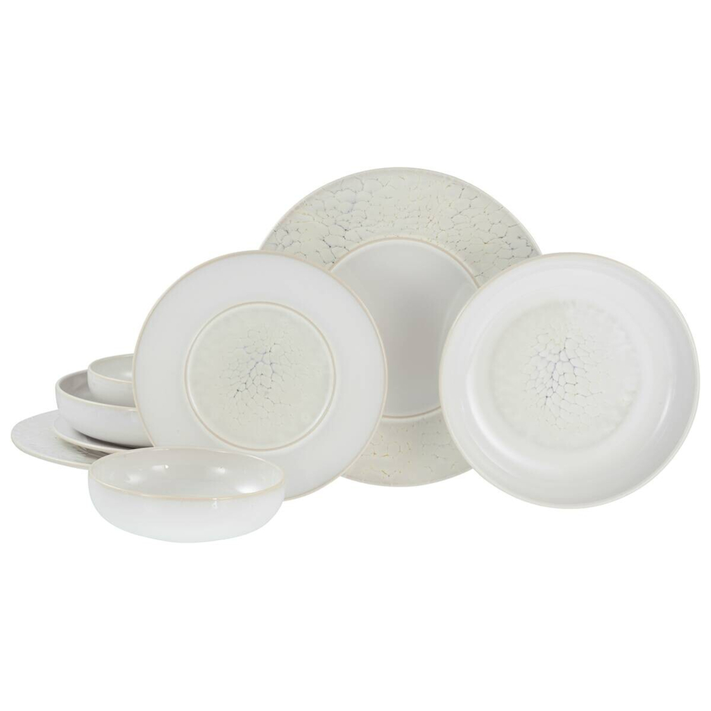 CreaTable Tafelservice Unico Toscania offwhite Steinzeug 8 tlg