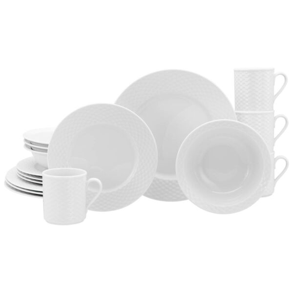 CreaTable Kombiservice Polo weiß Porzellan 16 tlg