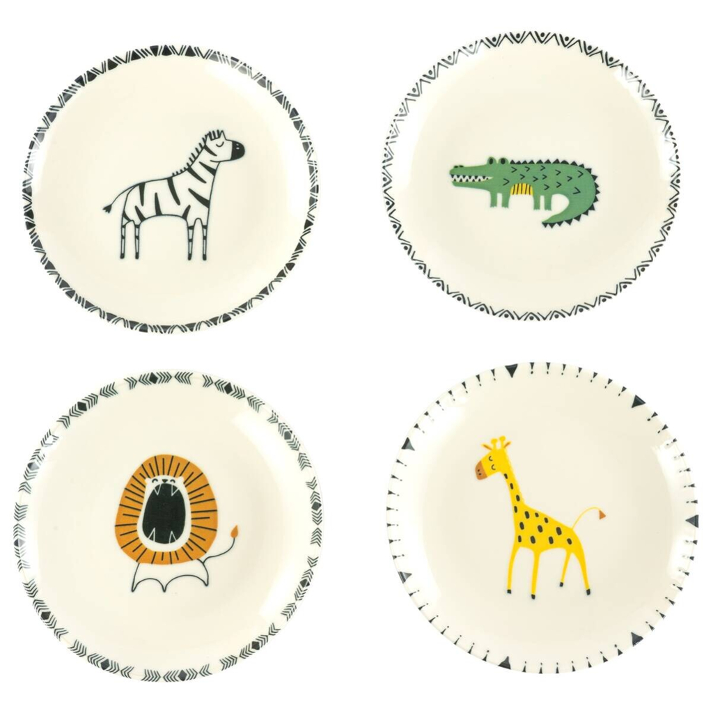 CreaTable Tellerset Safari mehrfarbig Steinzeug D: ca. 21 cm