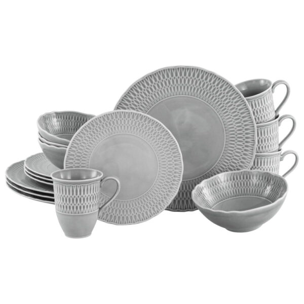 CreaTable Kombiservice Sofia grau Porzellan 16 tlg CreaTable Kombiservice Sofia grau Porzellan 16 tlg