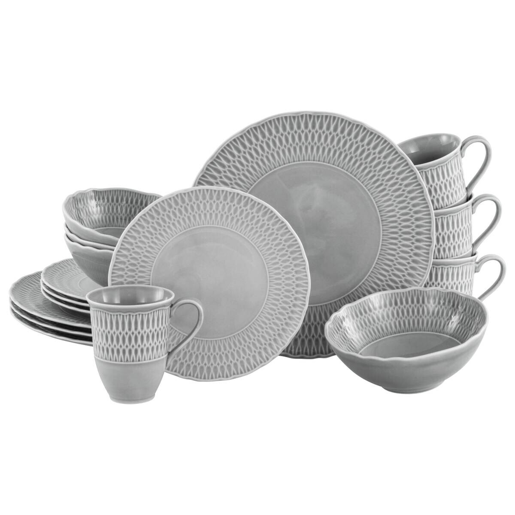 CreaTable Kombiservice Sofia grau Porzellan 16 tlg