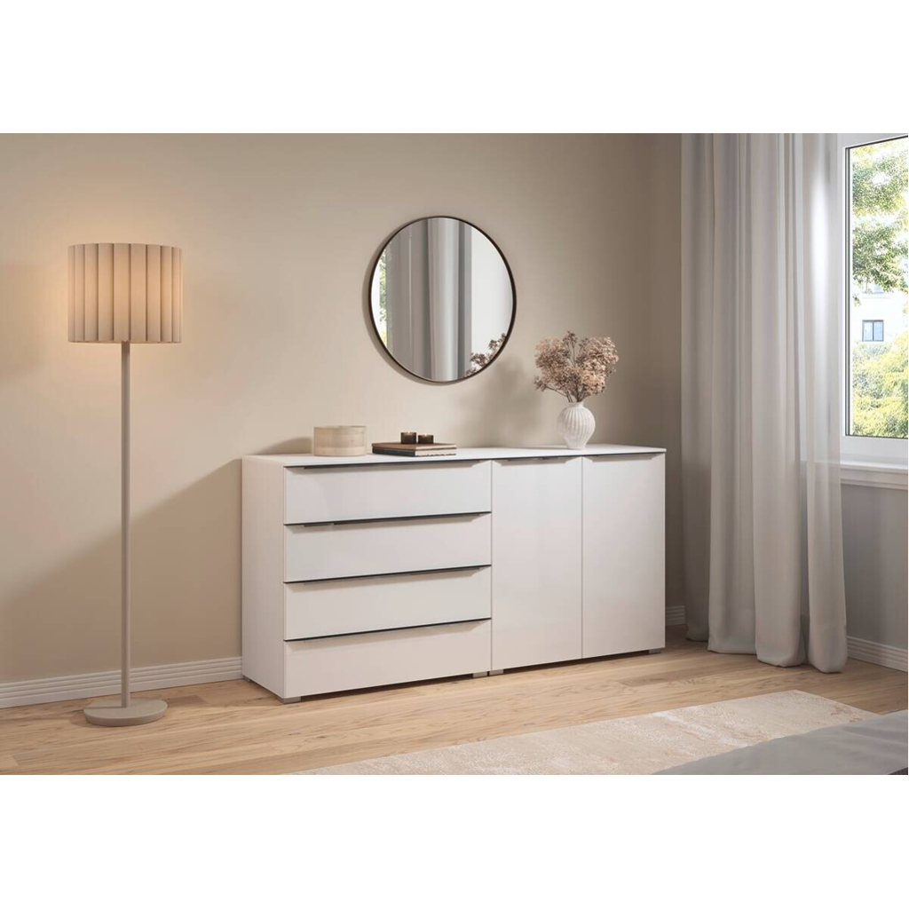 POCO Kommode Aldono Deluxe Alpinweiß B/H/T: ca. 160x81x42 cm