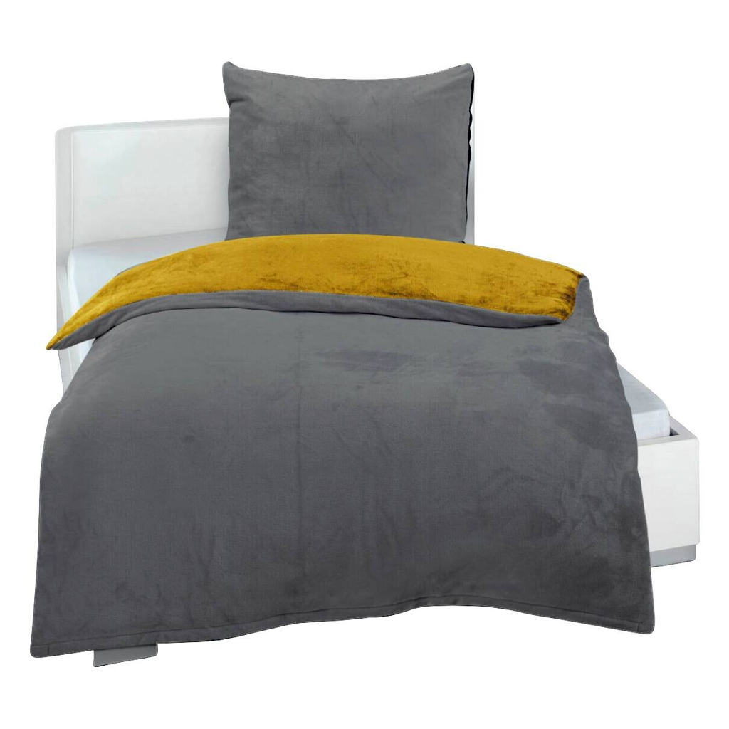 POCO Microfaser Bettwäsche Cashmere touch anthrazit Polyester B/L: ca. 135x200 cm