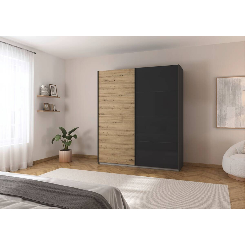 POCO Schwebetürenschrank Quadra grau B/H/T: ca. 180x210x62 cm