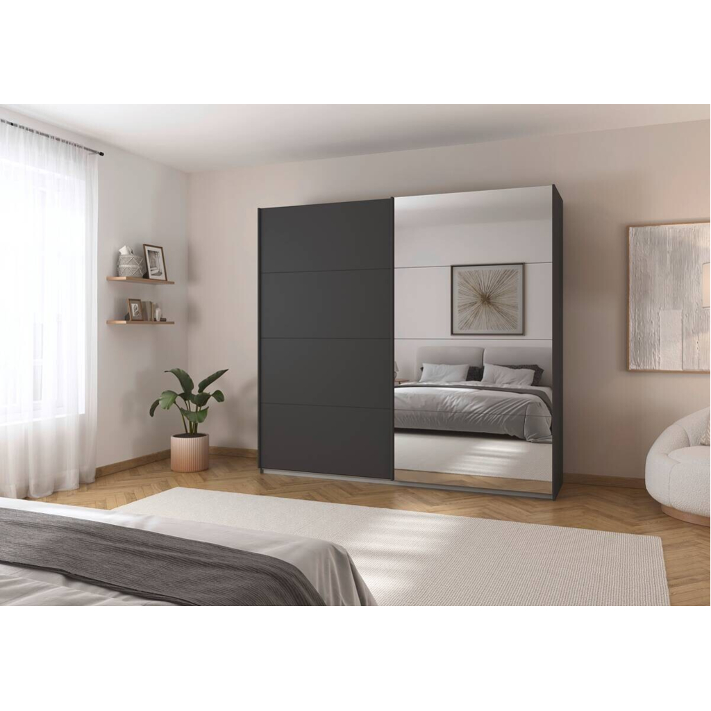 POCO Schwebetürenschrank Quadra grau B/H/T: ca. 225x210x62 cm