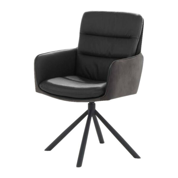 POCO Armlehnstuhl schwarz anthrazit Leder Webstoff B/H/T: ca. 58x89x65 cm