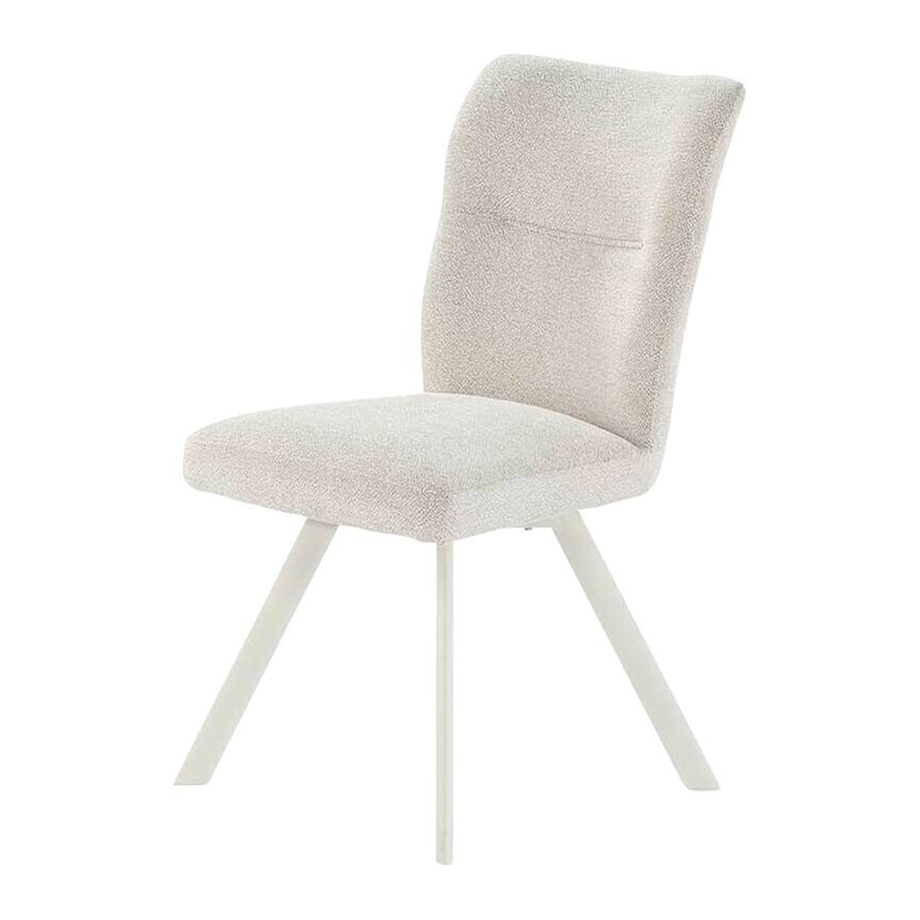 POCO Drehstuhl hellbeige weiß Microfaser Metall B/H/T: ca. 46x86x61 cm