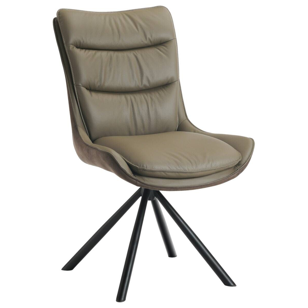 POCO Drehstuhl grau braun Leder Stoff B/H/T: ca. 57x92x69 cm