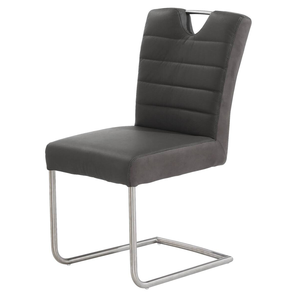 POCO Schwingstuhl schwarz anthrazit Leder Stoff B/H/T: ca. 50x94x61 cm