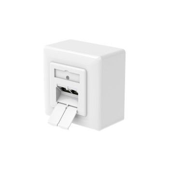 Hama Netzwerkdose, CAT – 6a, 10 Gbit/s, geschirmt, 2 Ports, Aufputz – /Unterputz