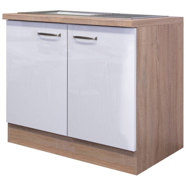 4047584052755 Spülenschrank Valero
weiß Hochglanz B/H/T: ca. 100x86x60 cm