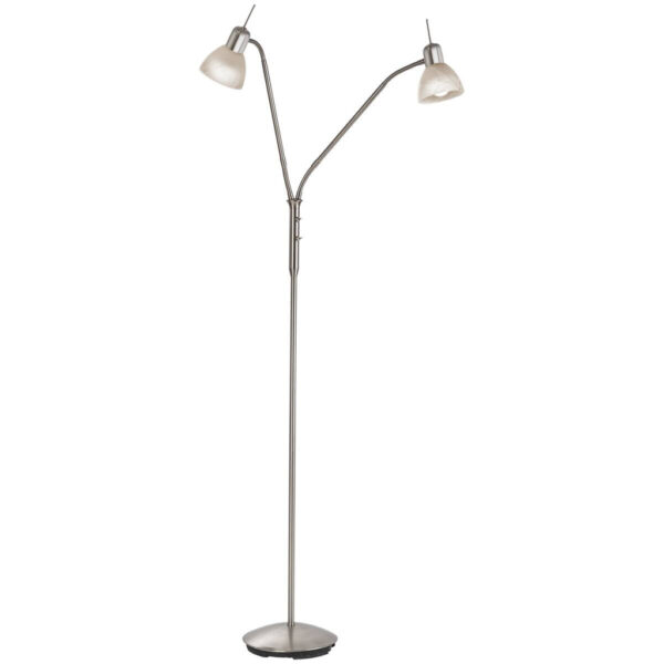 Nowa Stehlampe 41890201
weiß nickel matt Metall Glas H/D: ca. 145x45 cm E14 2 Brennstellen