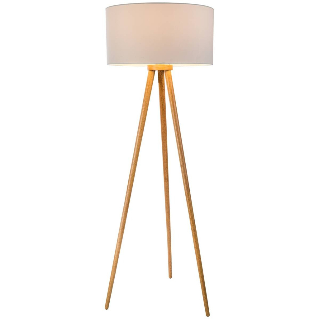 Nowa Stehlampe 40120107
braun weiß Holz H/D: ca. 150×50 cm E27 1 Brennstellen