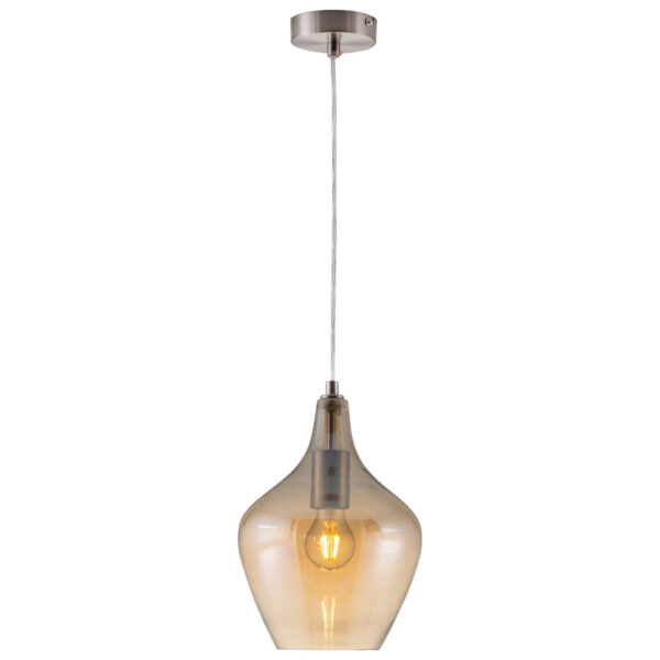 Nowa Pendelleuchte 30620123
nickel matt amber Glas Metall H/D: ca. 150x22 cm E14 1 Brennstellen