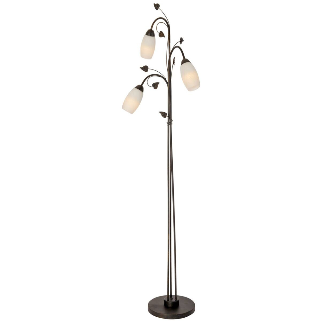 Nowa Stehlampe 40800323
rostfarbig weiß Glas Metall H: ca. 160 cm E14 3 Brennstellen