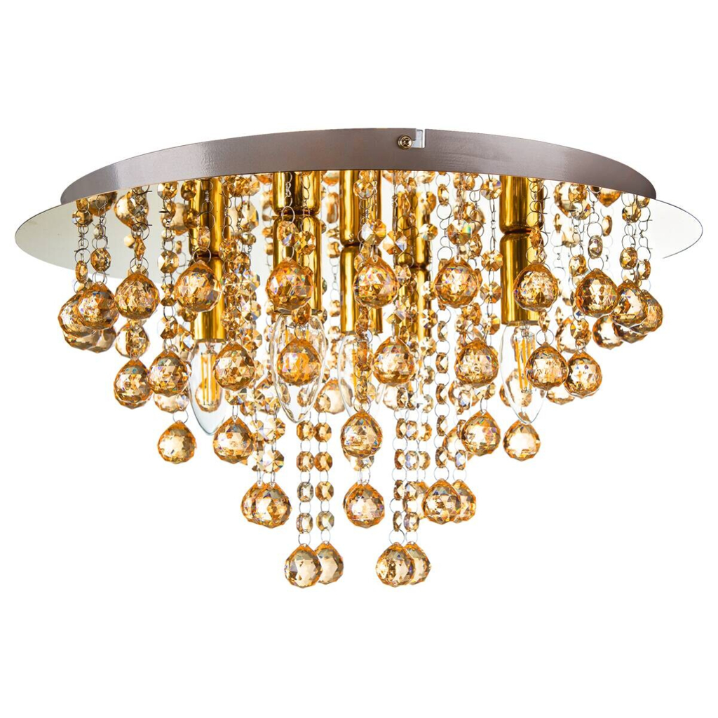 Nowa Deckenleuchte London gold Metall H/D: ca. 26x46 cm E14 5 Brennstellen