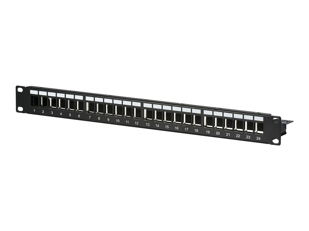 M – CAB EFB – Elektronik – Patch Panel – ohne Keystone – Rack montierbar – Schwarz – 1U – 48.3 cm (19″)