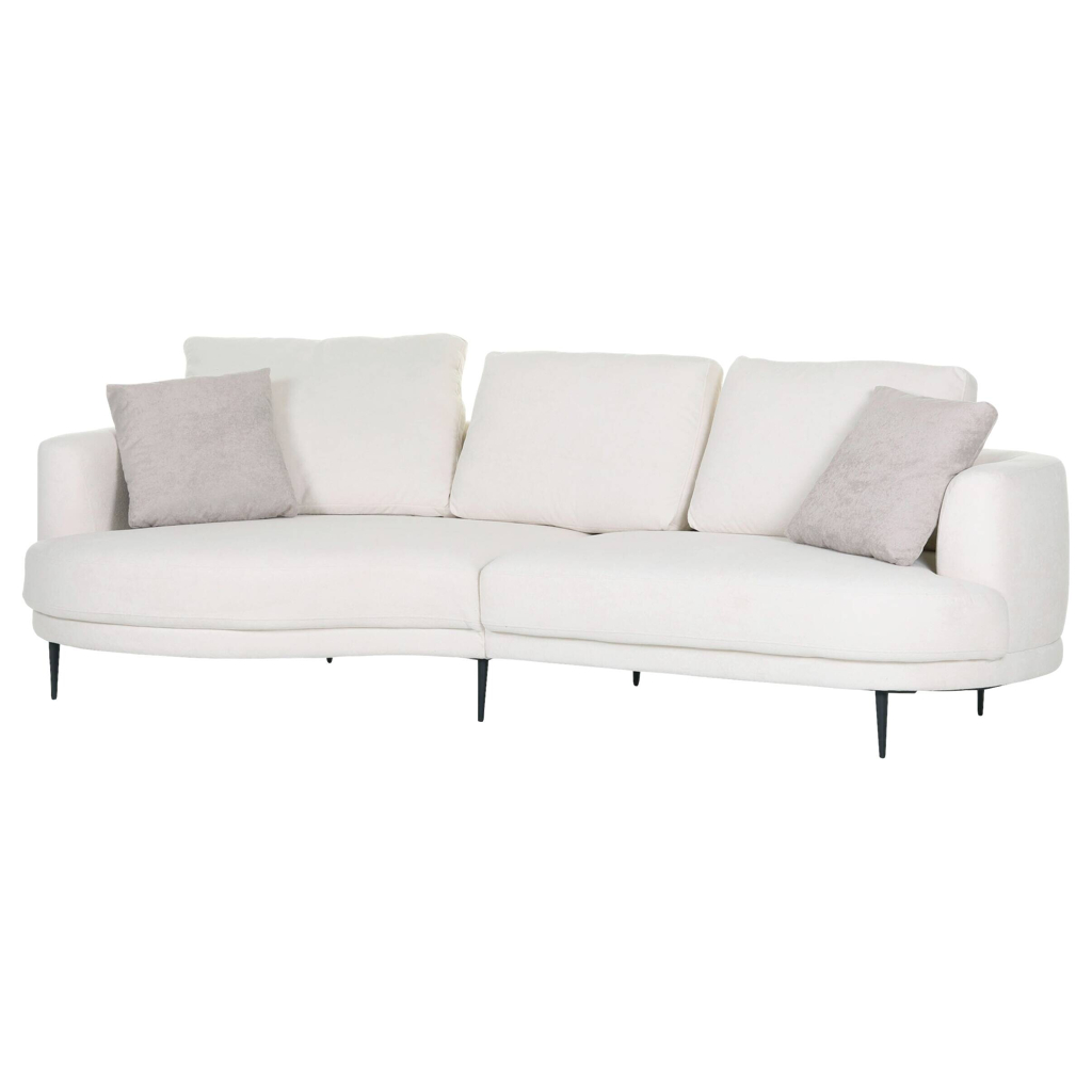 POCO Ecksofa weiß Flachgewebe B/H/T: ca. 264x92x137 cm