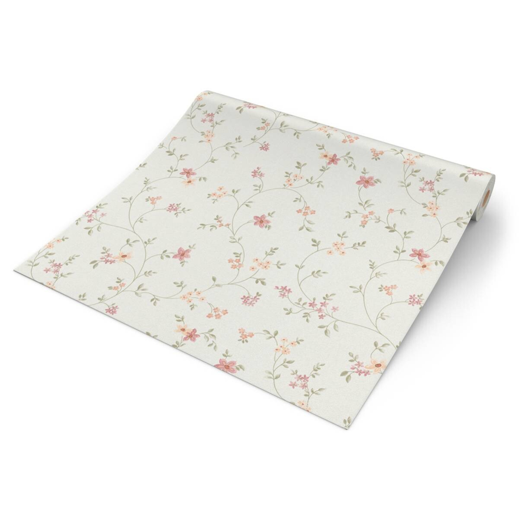 POCO Vliestapete Blumen creme bunt B/L: ca. 53x1005 cm