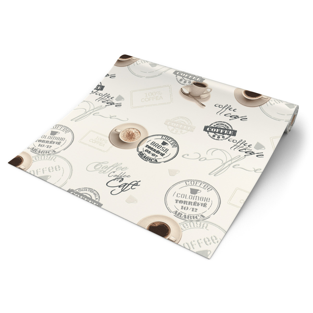 Vinyltapete
Coffee beige B/L: ca. 53×1005 cm