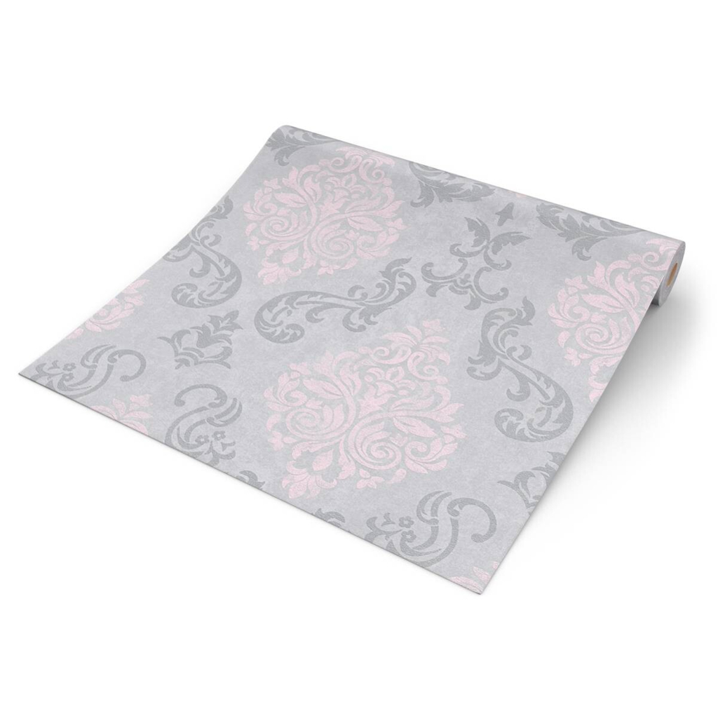 Vliestapete
Ornament grau rosa B/L: ca. 53×1005 cm