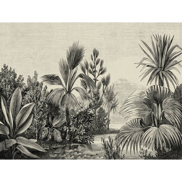 Livingwalls Fototapete Dschungel schwarz grau beige B/L: ca. 280x371 cm Livingwalls Fototapete Dschungel schwarz grau beige B/L: ca. 280x371 cm