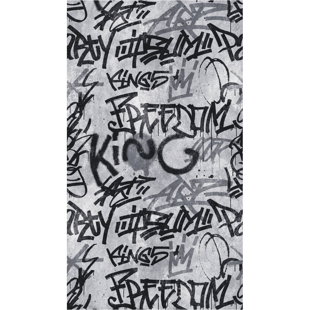 Livingwalls Fototapete Graffiti schwarz grau B/L: ca. 280x159 cm