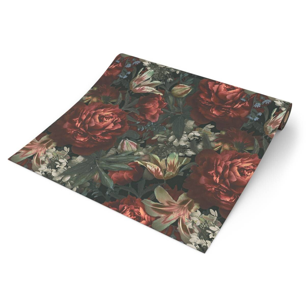 POCO Vliestapete Floral schwarz bunt B/L: ca. 53x1005 cm
